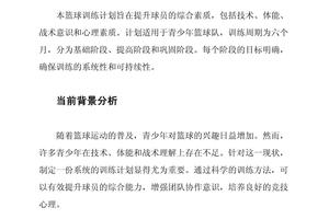 训练计划篮球怎么写好